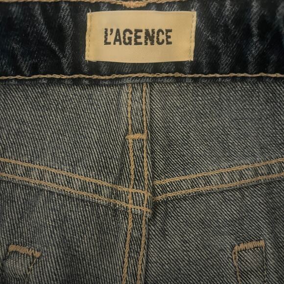 L'Agence Milana Raw Hem Low Rise Straight Leg Jeans Ravine Blue Size 30 - Picture 7 of 8